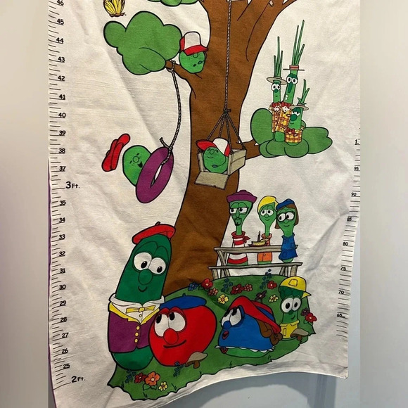 VeggieTales Growing Up With Bob  & Larry Growth Chart Handmade Y2K Vintage - Picture 2 of 4